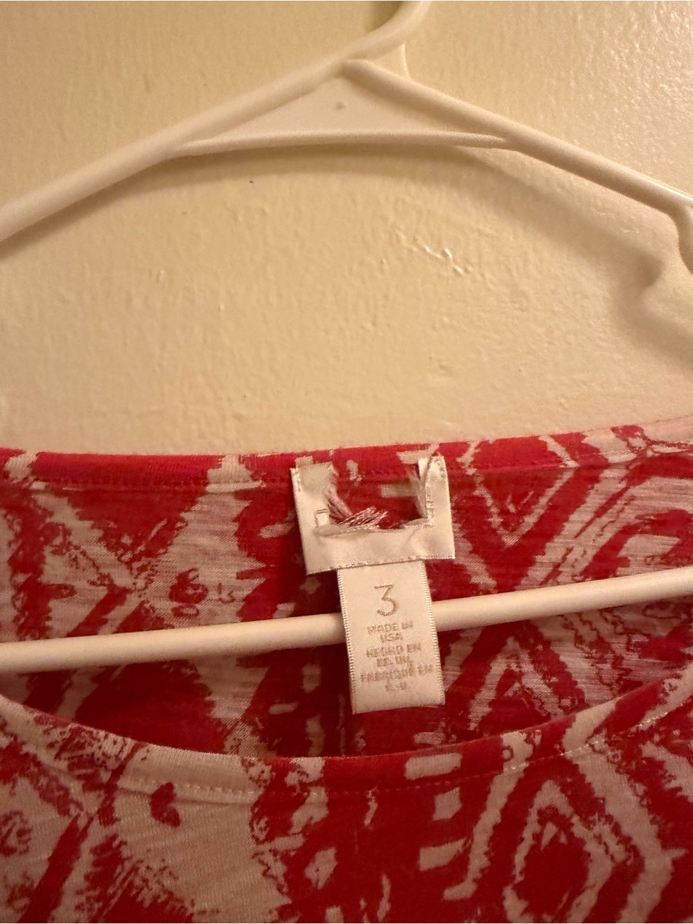Red Patterned Women's Top - Picture 2 of 4